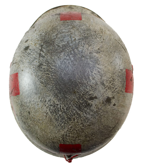 WW2 German M40 Medic Helmet Refurbished with Wire Helmet Band Stamped ET-68