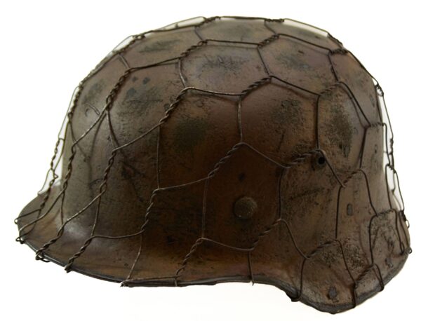 Original WW2 German M40 Stahlhelm Refurbished Chicken Wire Camo