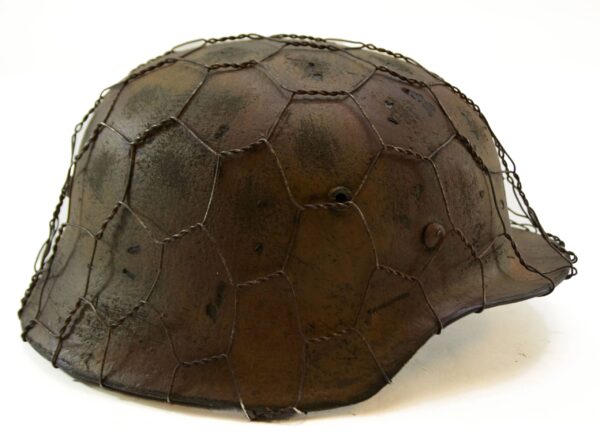 Original WW2 German M40 Stahlhelm Refurbished Chicken Wire Camo