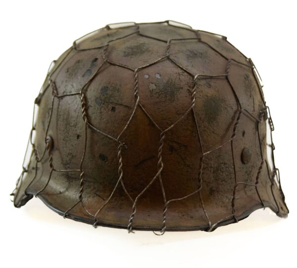 Original WW2 German M40 Stahlhelm Refurbished Chicken Wire Camo