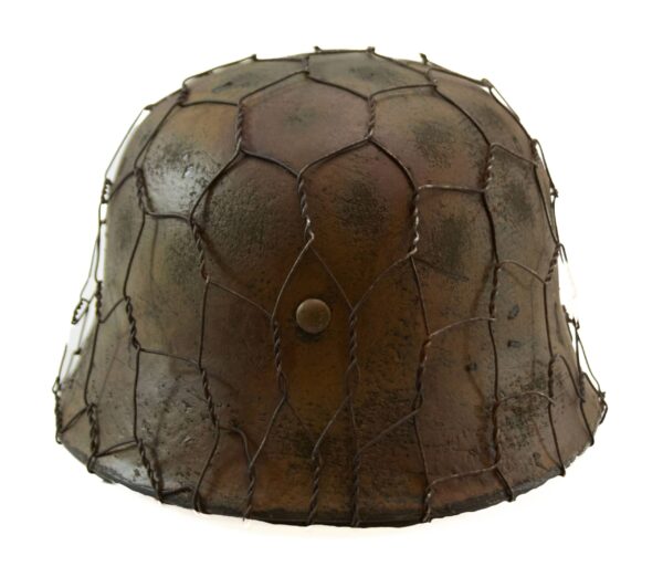 Original WW2 German M40 Stahlhelm Refurbished Chicken Wire Camo