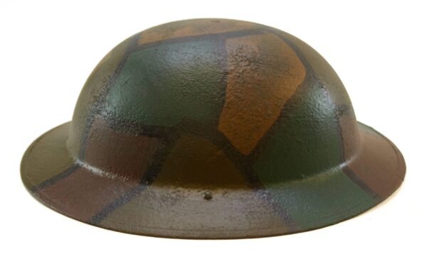 Original WW1 U.S. Big Red One Brodie Helmet with Refurbished Camouflage