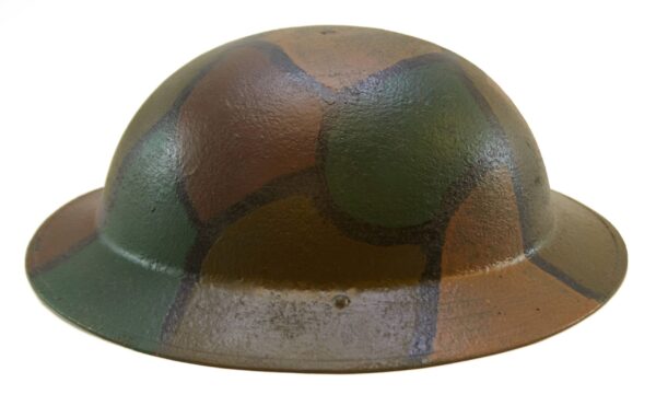 Original WW1 U.S. Big Red One Brodie Helmet with Refurbished Camouflage