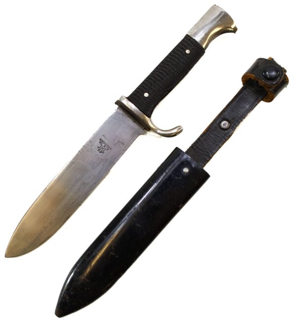 Hitler Youth Knife with Engravings and Scabbard in Original Condition