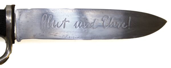 Hitler Youth Knife with Engravings and Scabbard in Original Condition