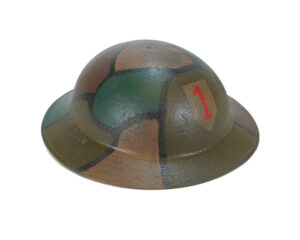Original WW1 U.S. Big Red One Brodie Helmet with Refurbished Camouflage