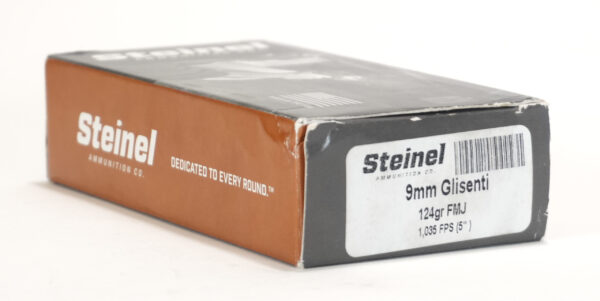 Steinel Ammunition – 9mm Glisenti 124gr Full Metal Jacket (FMJ)