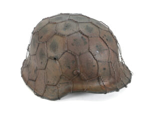 Original WW2 German M40 Stahlhelm Refurbished with Chicken Wire Camo