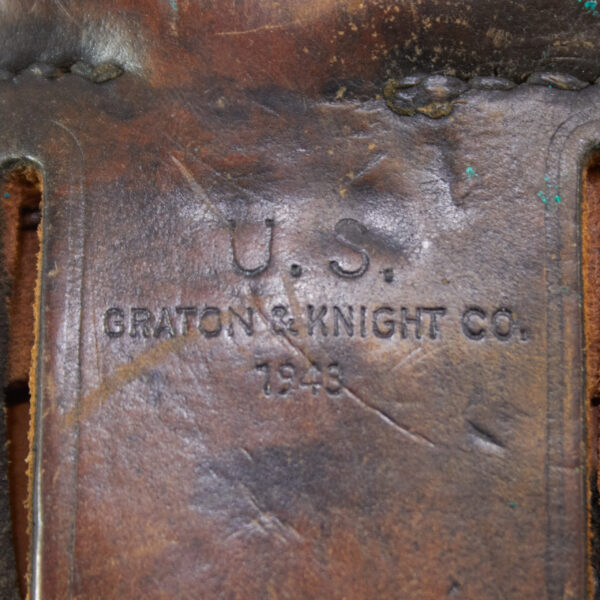 WW2 M1911A1 Dark Brown Leather Flap Holster - Graton & Knight Co. 1943 Marked - Image 3
