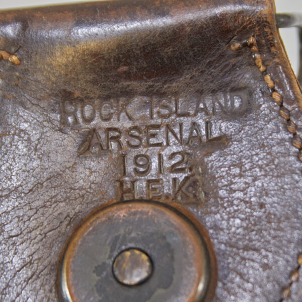 WW1 Brown Leather M1912 Rock Island Arsenal 1912 - H.E.K. Marked - Image 3