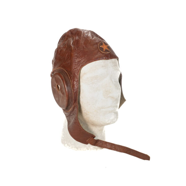WWII Japanese Leather Flight Cap - Summer Model