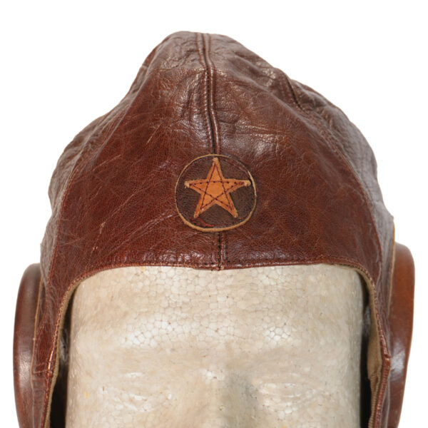 WWII Japanese Leather Flight Cap - Summer Model