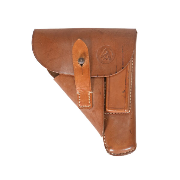 Original 1938 SA-Issued Tan Leather Holster for Walther PPK – Karl Ackva, Bad Kreuznach