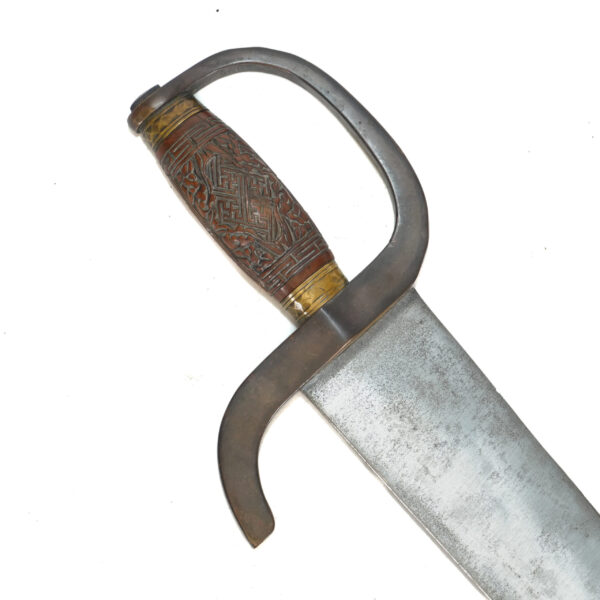 Pair of 19th Century Chinese Hudiedao Butterfly Swords with Shared Leather Scabbard - Qing Dynasty