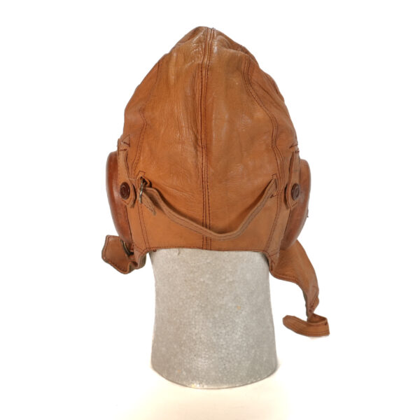 WWII Japanese Light Tan Leather Flight Cap - Tropical Model