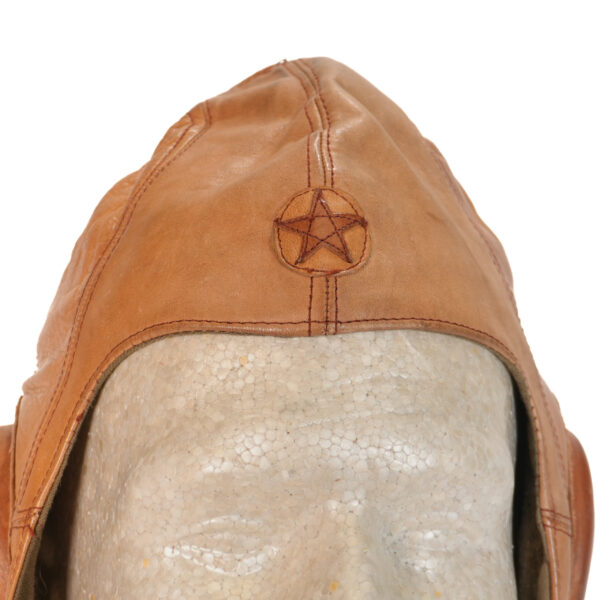 WWII Japanese Light Tan Leather Flight Cap - Tropical Model