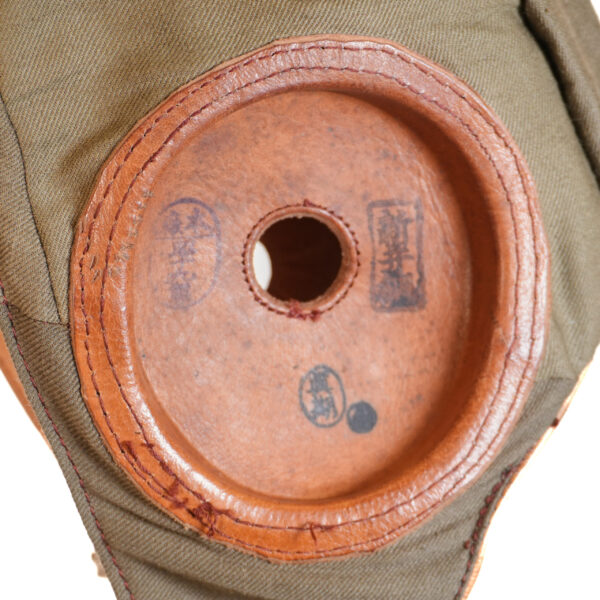 WWII Japanese Light Tan Leather Flight Cap - Tropical Model