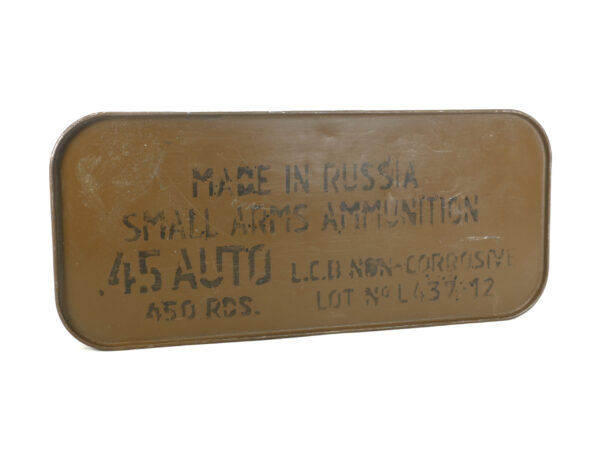 Russian-Made .45 ACP Spam Can – 450 Rounds L.C.B. Non-Corrosive – Lot No. L43712