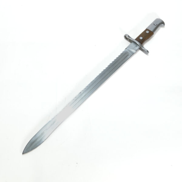 Swiss M1914 Sawback Bayonet “In the White” – HSt W 1931 Marked, Scabbard & Leather Frog