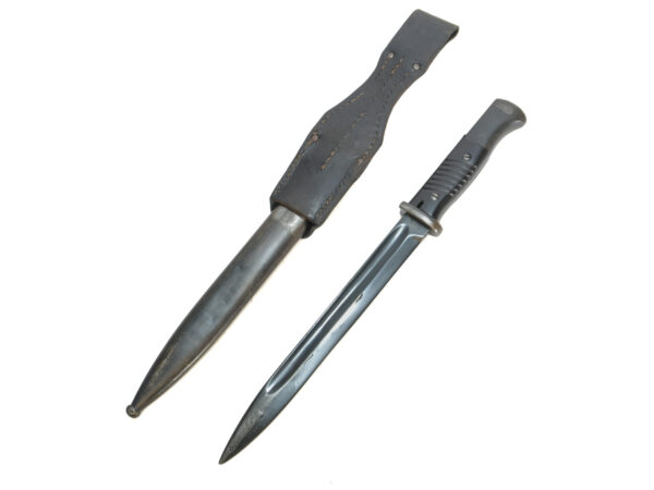 WWII German K98 Bayonet by Carl Eickhorn with Period-Correct Leather Frog