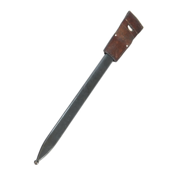 Swiss M1914 Sawback Bayonet “In the White” – HSt W 1931 Marked, Scabbard & Leather Frog