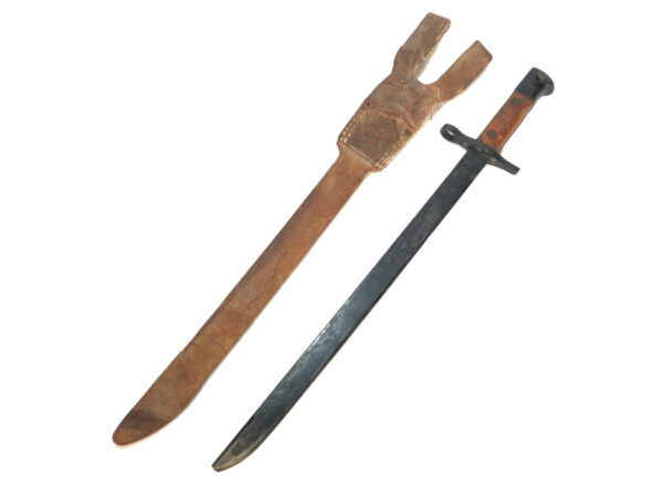 WWII Japanese Type 30 Last-Ditch Bayonet with Rubberized Scabbard and Intact Belt Loops