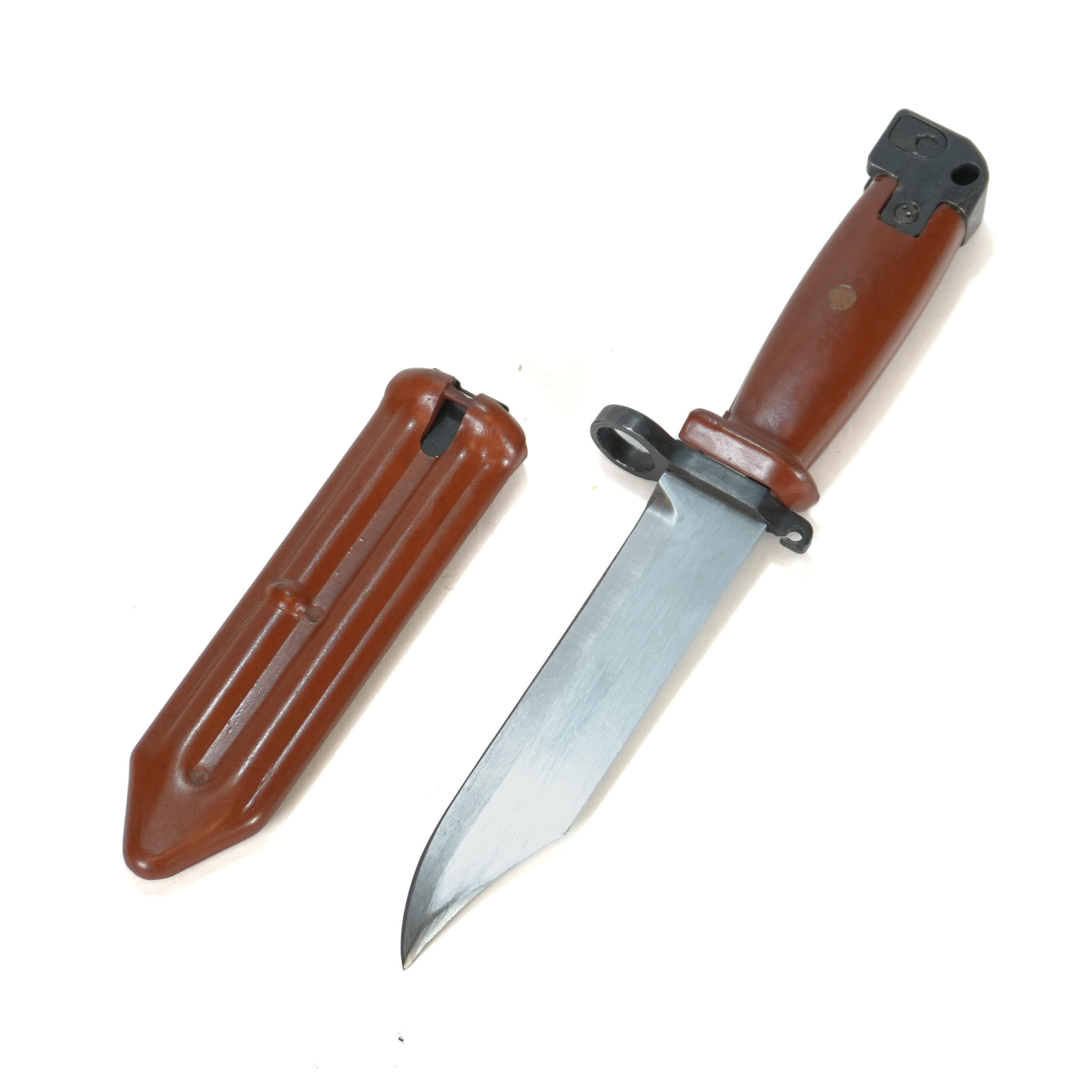Chinese AKM Type II Bayonet – Red Grip (No Wire Cutter)
