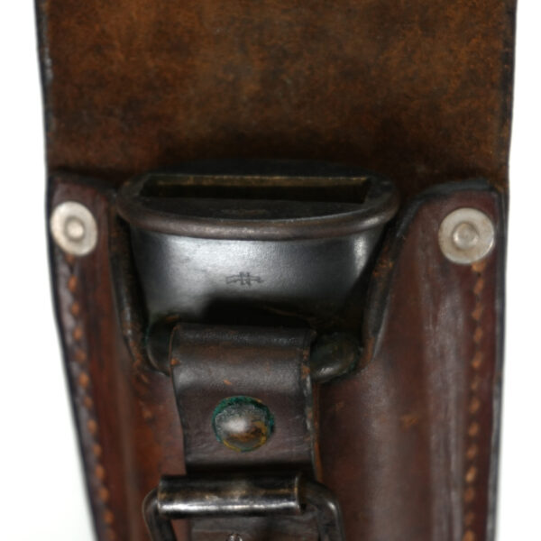 Swiss M1914 Sawback Bayonet “In the White” – HSt W 1931 Marked, Scabbard & Leather Frog