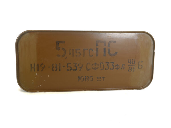 Russian 5.45x39mm Military Ammunition Spam Can – 1080 Rounds – 1981 Production