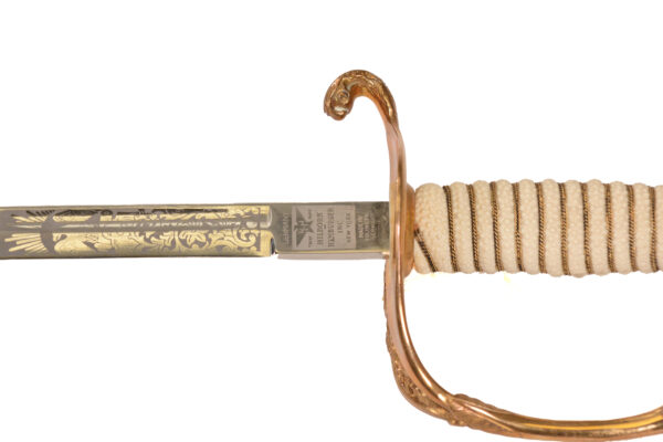Original United States Navy Officers sword by Hilborn-Hamburger with travel case, box, and belt - Image 15