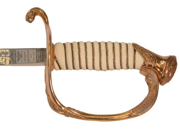 Original United States Navy Officers sword by Hilborn-Hamburger with travel case, box, and belt - Image 16