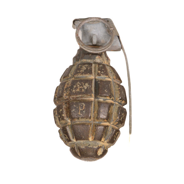 Authentic WWI French F1 Hand Grenade — MKII Fuze — INERT — Pirotechnie Militaire de Bourges