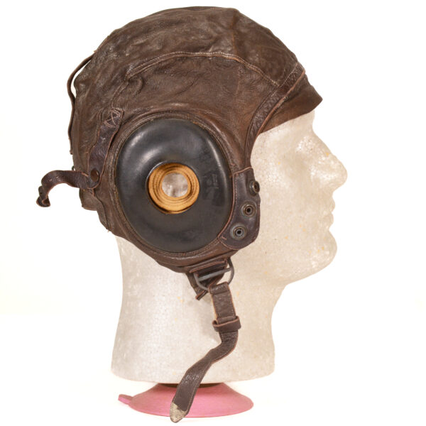 Authentic WWII US Army Air Force Type A-11 Leather Flight Helmet - Image 2