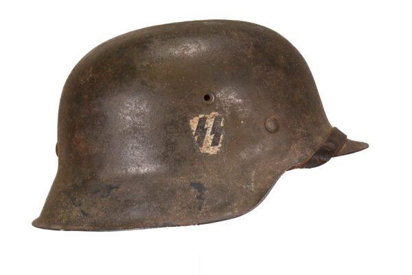 Authentic Waffen SS M42 pattern single decal Stahlhelm Helmet - Image 2