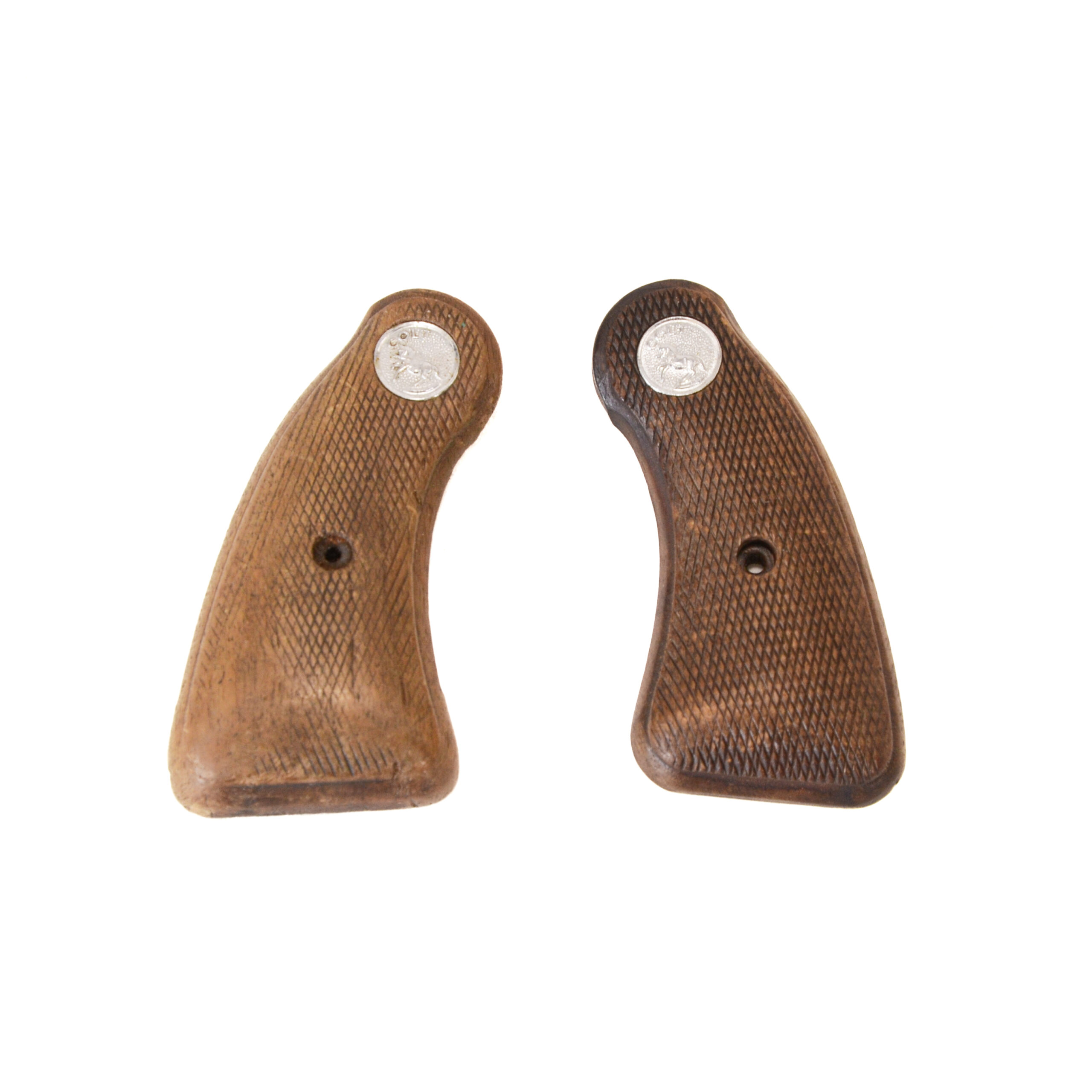 Original Factory Colt Detective Special & Colt Viper Stocks – Checkered Walnut Grips with Medallions