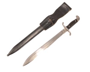 Original Argentine Model 1909 Artillery Bolo with Scabbard - Rare Intact Crest - Argentinian manufacture