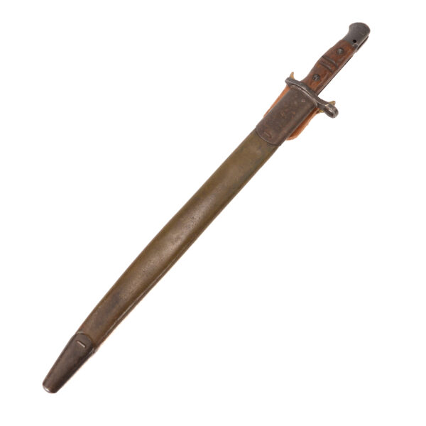 US 1917 rifle bayonet Remington manufactured - GF & MF marked leather sheath - Image 10