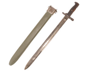 Original Pre-WWI US M1905 rifle bayonet S.A. Marked 1906 production with M3 bayonet scabbard