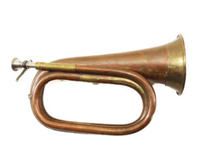 Vintage Brass & Copper Bugle US Military Signal Cavalry Horn with Mouthpiece