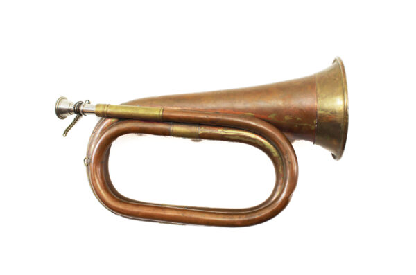 Vintage Brass & Copper Bugle US Military Signal Cavalry Horn with Mouthpiece