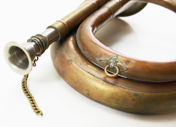 Vintage Brass & Copper Bugle US Military Signal Cavalry Horn with Mouthpiece - Image 3