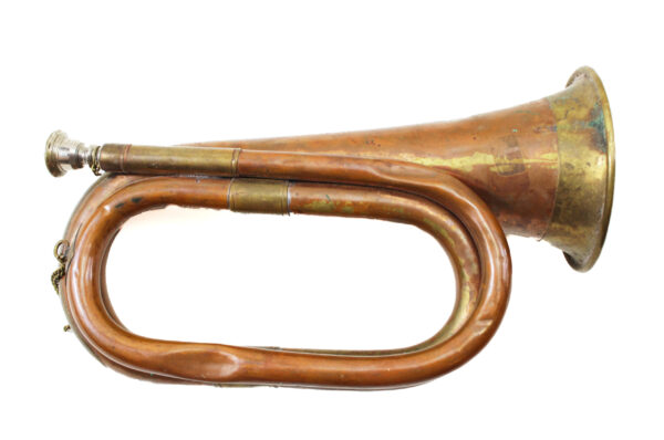 Vintage Brass & Copper Bugle US Military Signal Cavalry Horn with Mouthpiece