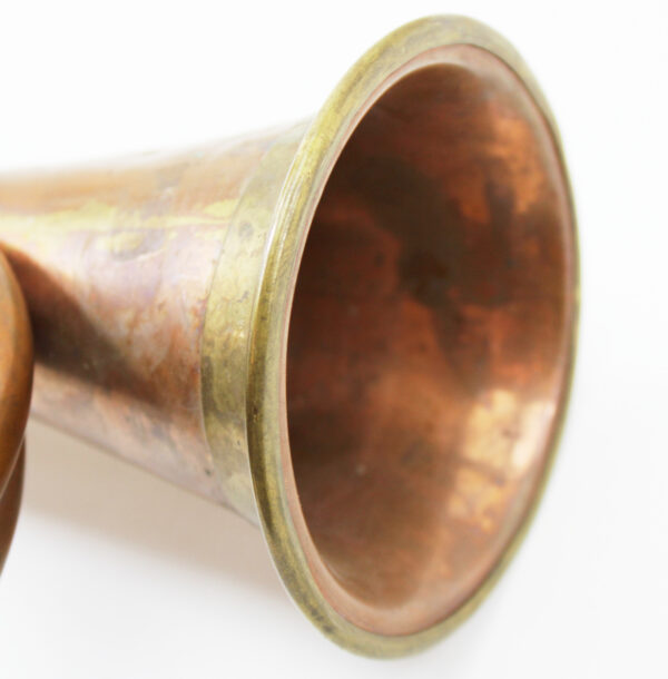 Vintage Brass & Copper Bugle US Military Signal Cavalry Horn with Mouthpiece - Image 4
