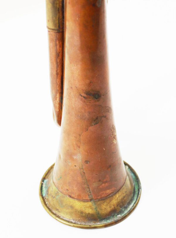 Vintage Brass & Copper Bugle US Military Signal Cavalry Horn with Mouthpiece - Image 6