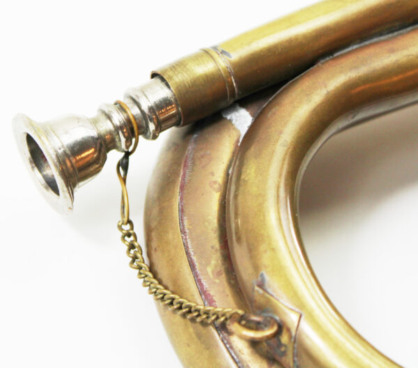 Vintage Brass & Copper Bugle US Military Signal Cavalry Horn with Mouthpiece - Image 3