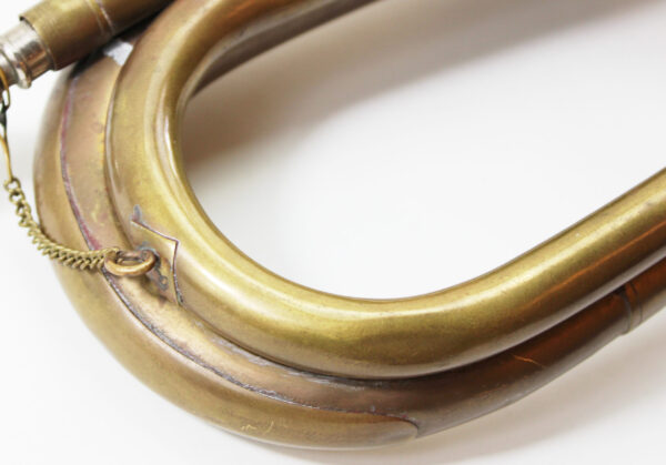Vintage Brass & Copper Bugle US Military Signal Cavalry Horn with Mouthpiece - Image 4