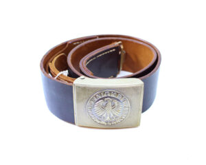 Original Bundeswehr Leather Belt with Buckle West German Army Military Surplus