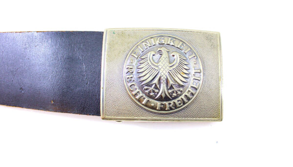 Original Bundeswehr Leather Belt with Buckle West German Army Military Surplus - Image 4