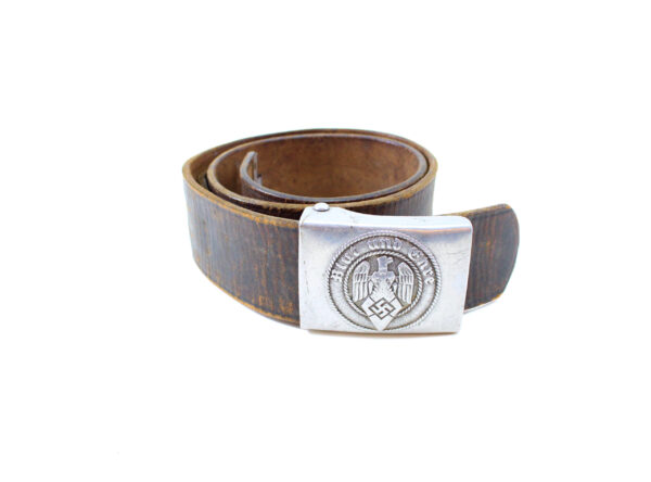 Original German WWII Hitler Youth Aluminum Belt with Buckle – RZM M4/38