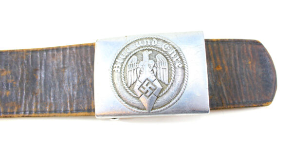 Original German WWII Hitler Youth Aluminum Belt with Buckle – RZM M4/38 - Image 4